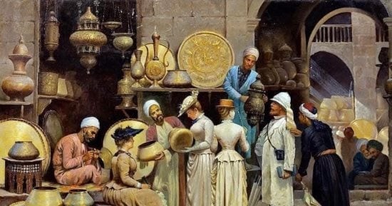لوحة “سوق النحاسين” تكشف علاقة التجار بالسياح الأوروبيين في القاهرة قبل 136 عامًا